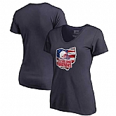 Women Cleveland Browns Navy NFL Pro Line by Fanatics Branded Banner State T-Shirt,baseball caps,new era cap wholesale,wholesale hats